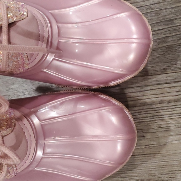 Jessica Carlyle Lace Up Glitter Duck Boots Size 3 - Picture 9 of 9